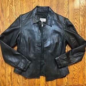 Vintage Women's Black Leather Blazer